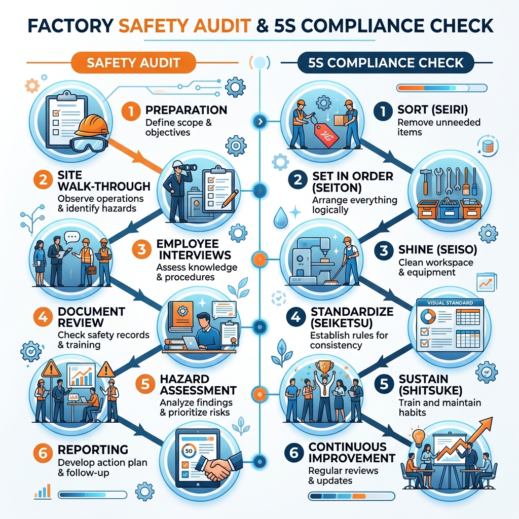 5s audit process steps flowchart