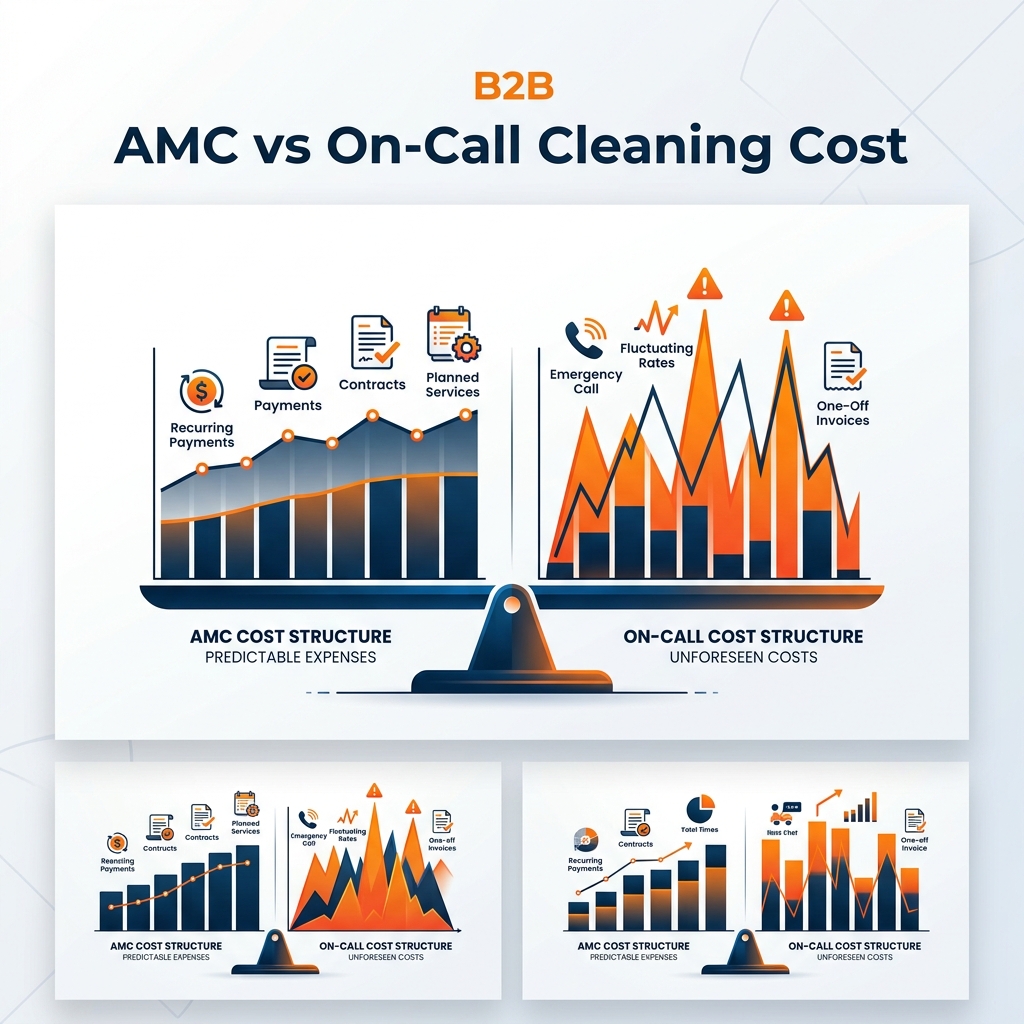 AMC vs on call cleaning cost comparison infographic