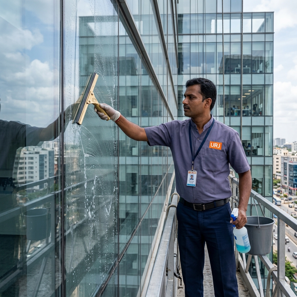 Windows / Glass / Facade Cleaning by Urja Facility in Indore